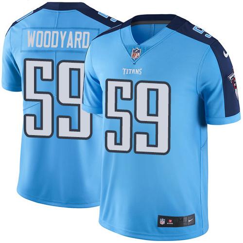 Nike Titans #59 Wesley Woodyard Light Blue Men's Stitched NFL Limited Rush Jersey - Click Image to Close